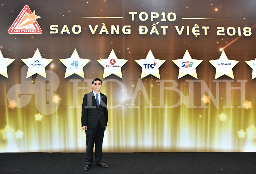 Tập đoàn Xây dựng Hòa Bình được chọn Top 10 Sao Vàng Đất Việt 2018 - 2