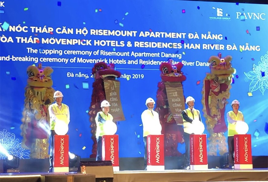 Tập đoàn Xây dựng Hòa Bình cất nóc dự án Căn hộ Risemount Apartment Đà Nẵng