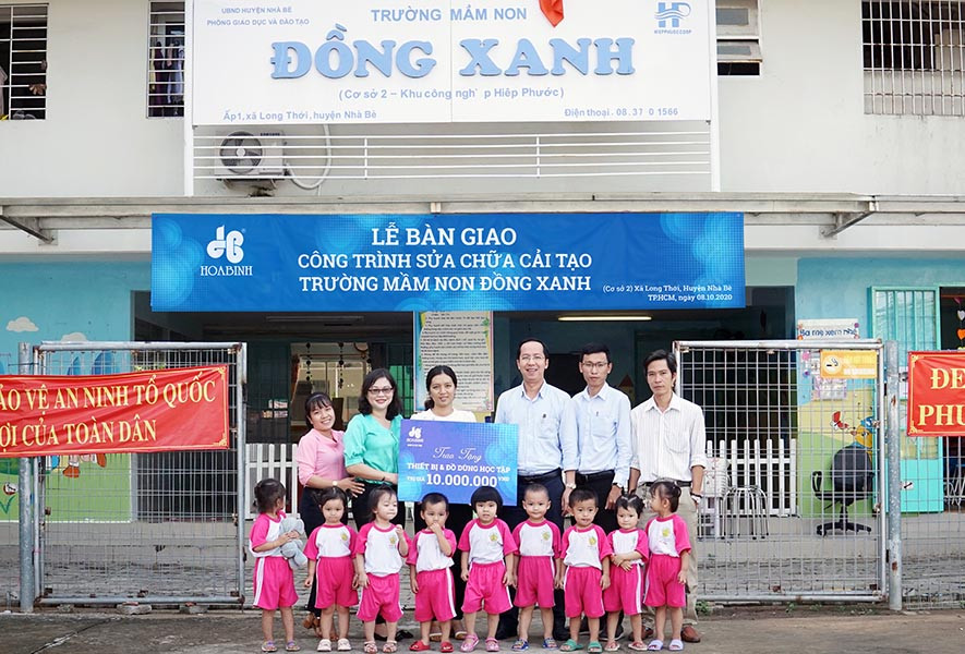 Hòa Bình tài trợ cải tạo Trường mầm non Đồng Xanh (Cơ sở 2)