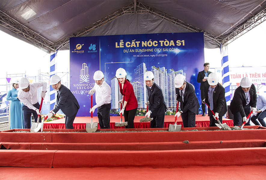 Tòa tháp S1 dự án SunShine City Sài Gòn do Hòa Bình thi công vượt tiến độ 35 ngày